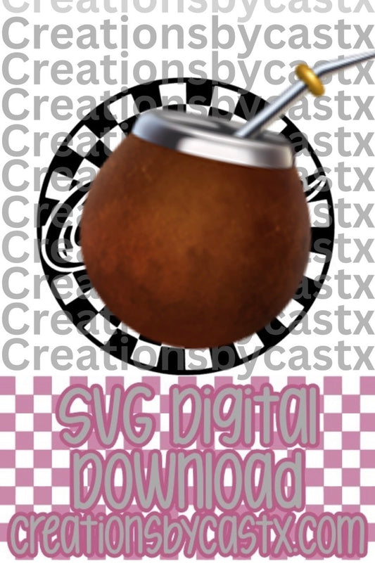 Soda Checkered Circle SVG