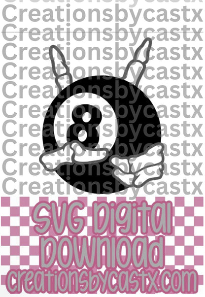 8 Ball Peace Skelly SVG