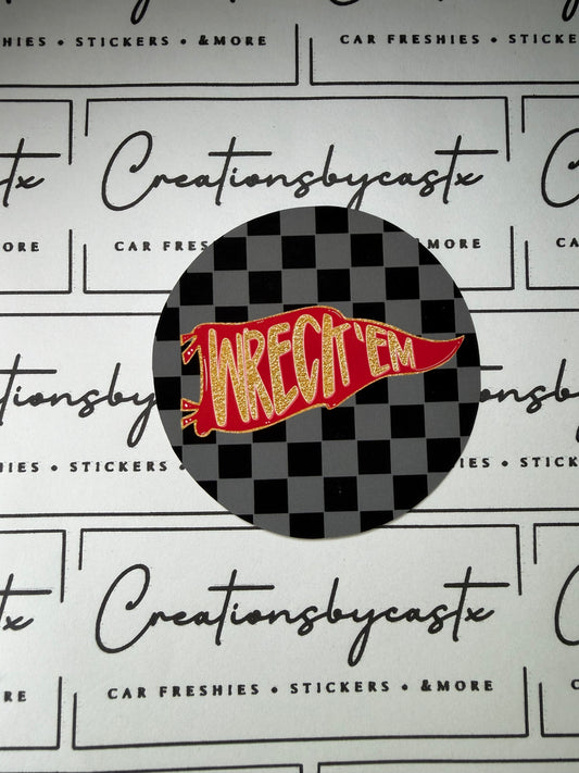 Wreck ‘em Flag Round Cardstock