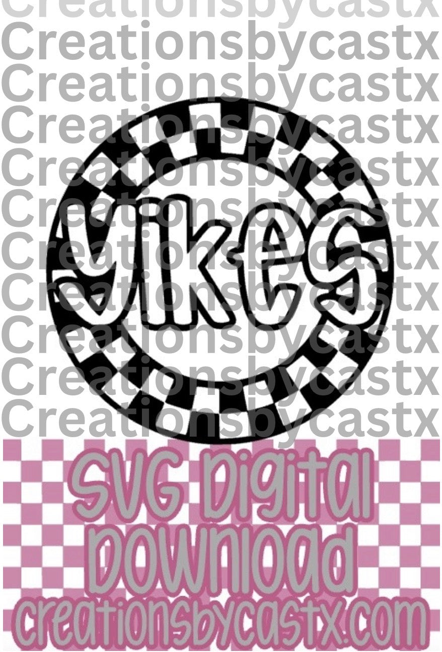 Yikes Checkered Circle SVG