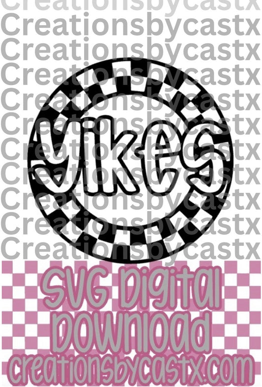 Yikes Checkered Circle SVG