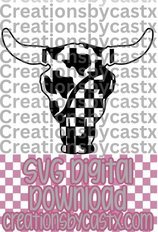 Texas Checkered Bull SVG