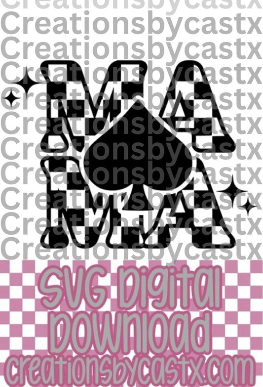 Mama Checkered Spade SVG