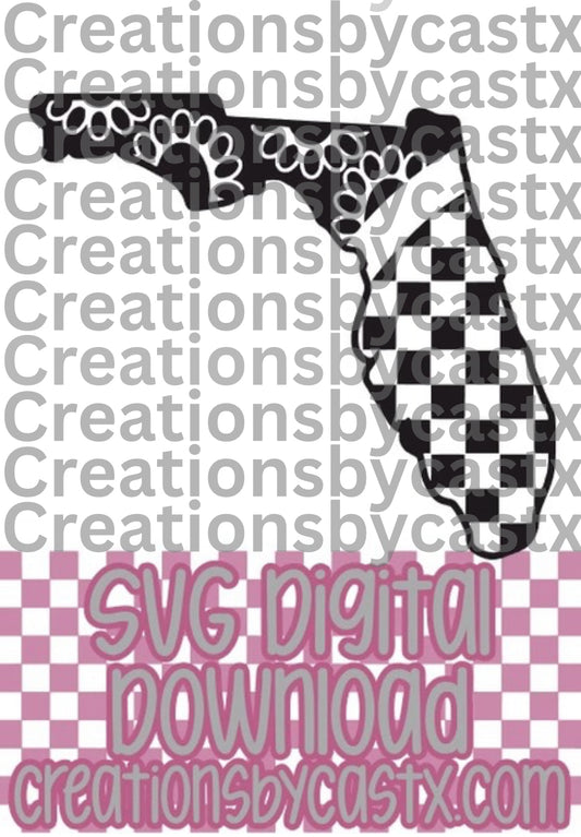 Checkered Concho Florida SVG