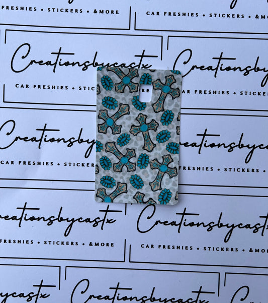 Turquoise Cross Card Skin