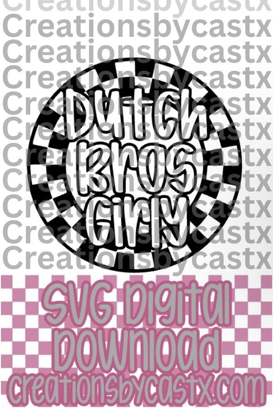 DB Girly Checkered Circle SVG