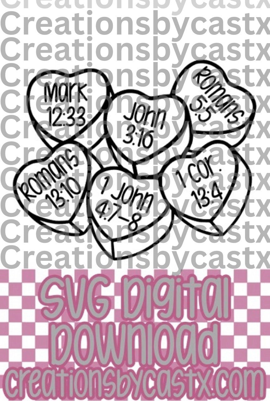 Scripture Conversation Hearts SVG
