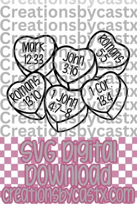 Scripture Conversation Hearts SVG