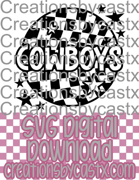 Cowboys Checkered Round SVG