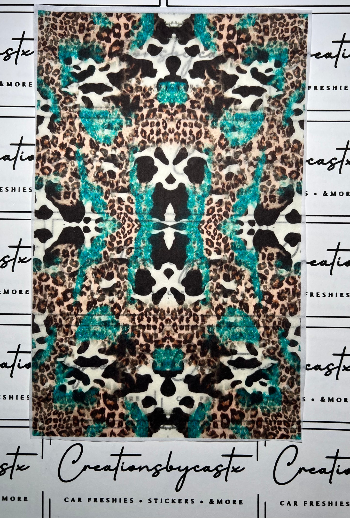 Cow Leopard Teal Tissue Paper