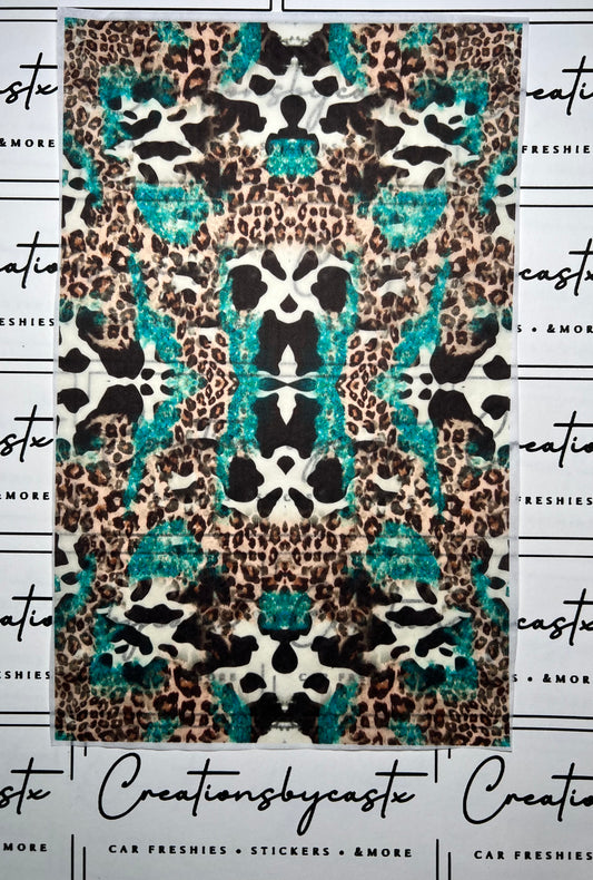 Cow Leopard Teal Tissue Paper