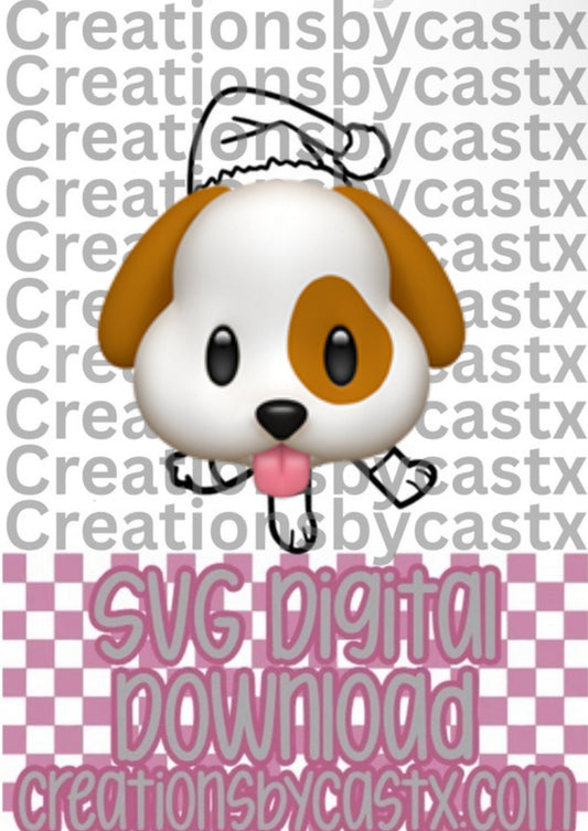 B Dog Santa Hat SVG