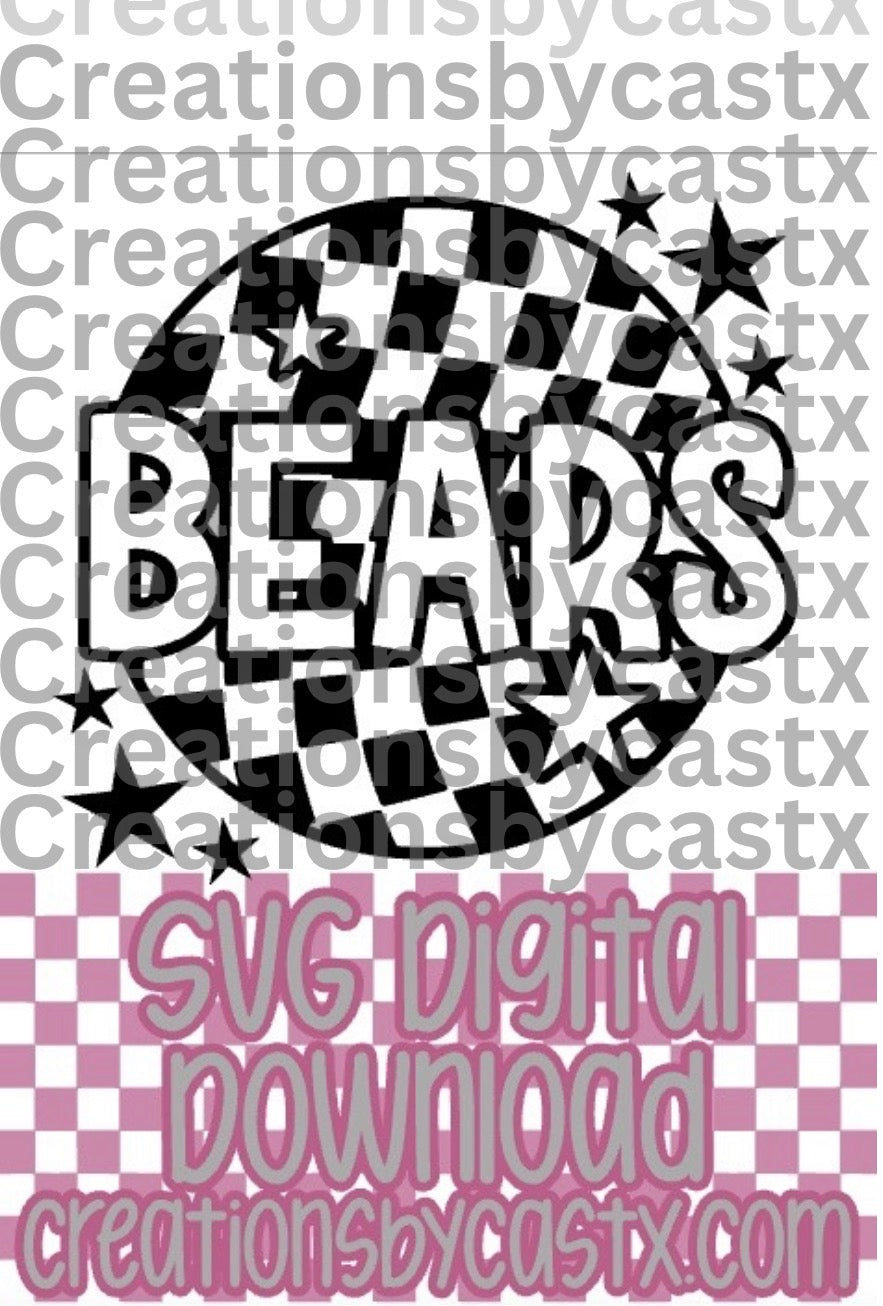 Bears Checkered Round SVG