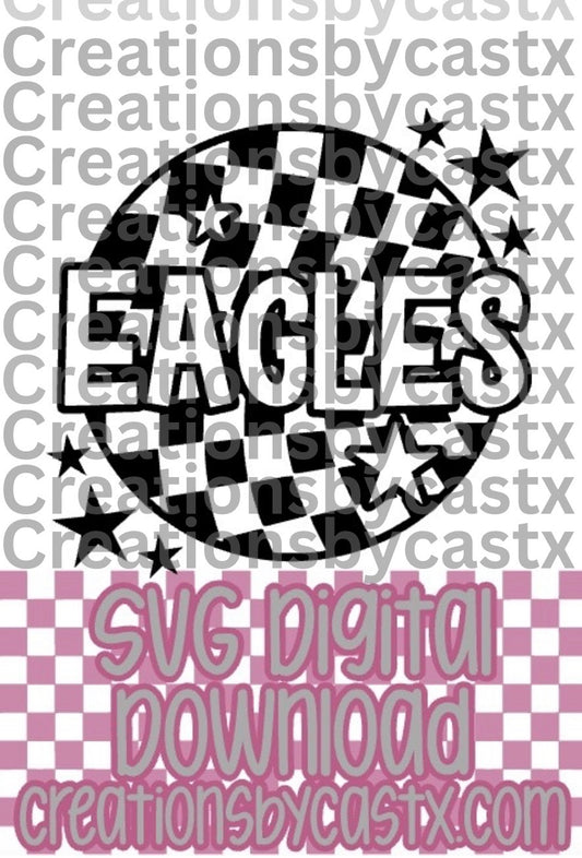 Eagles Checkered Round SVG