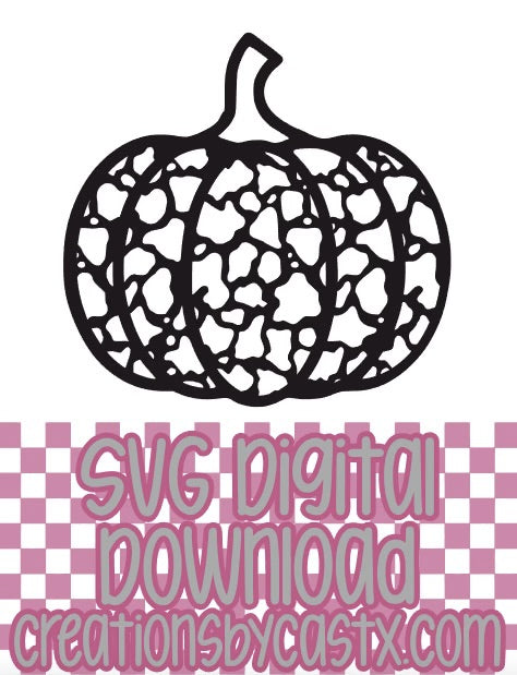 Cow Print Pumpkin SVG - Charlie's Choice