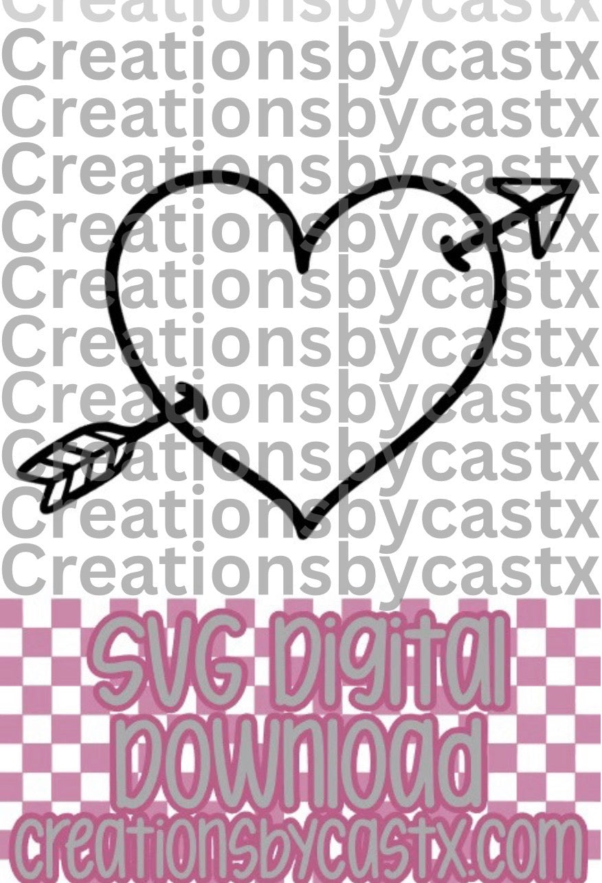 Plain Heart Arrow SVG (for cardstock)