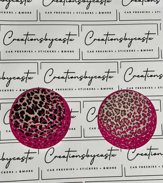 Golf Ball Leopard Round Cardstock