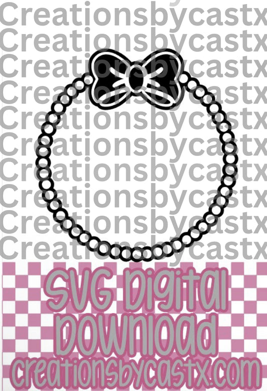 Circle Jewelry w Bow SVG