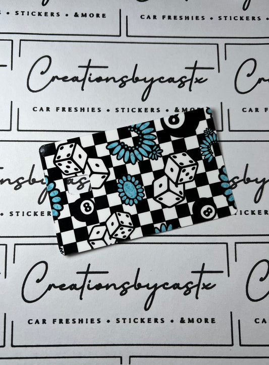 Checkered Dice 8 Ball Card Skin