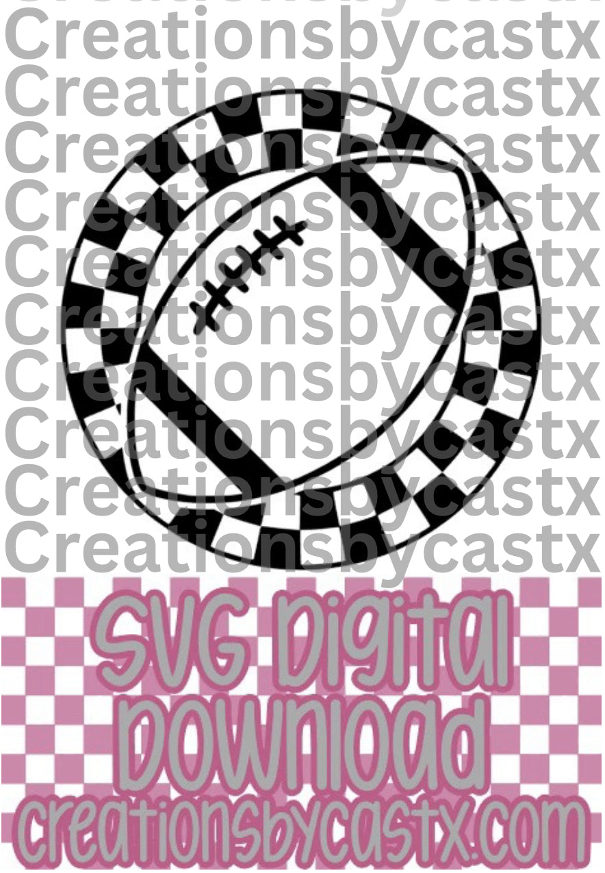 Football Checkered Circle SVG