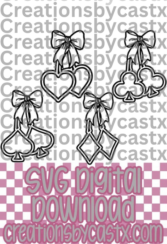 Suits Cherry w Bow Bundle SVG