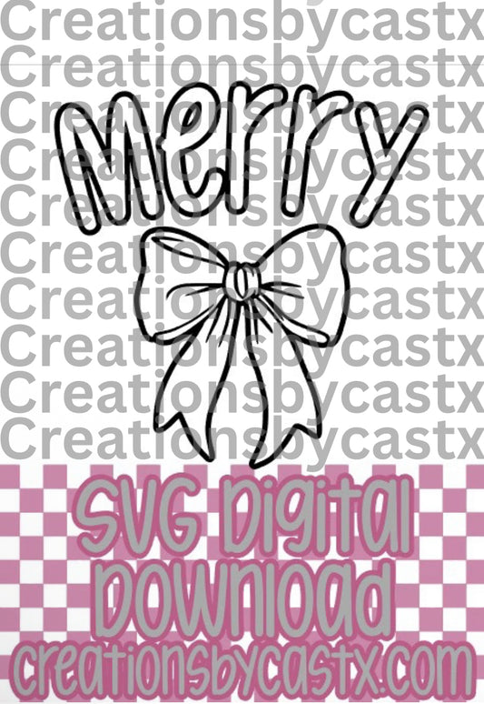 Merry w Bow SVG