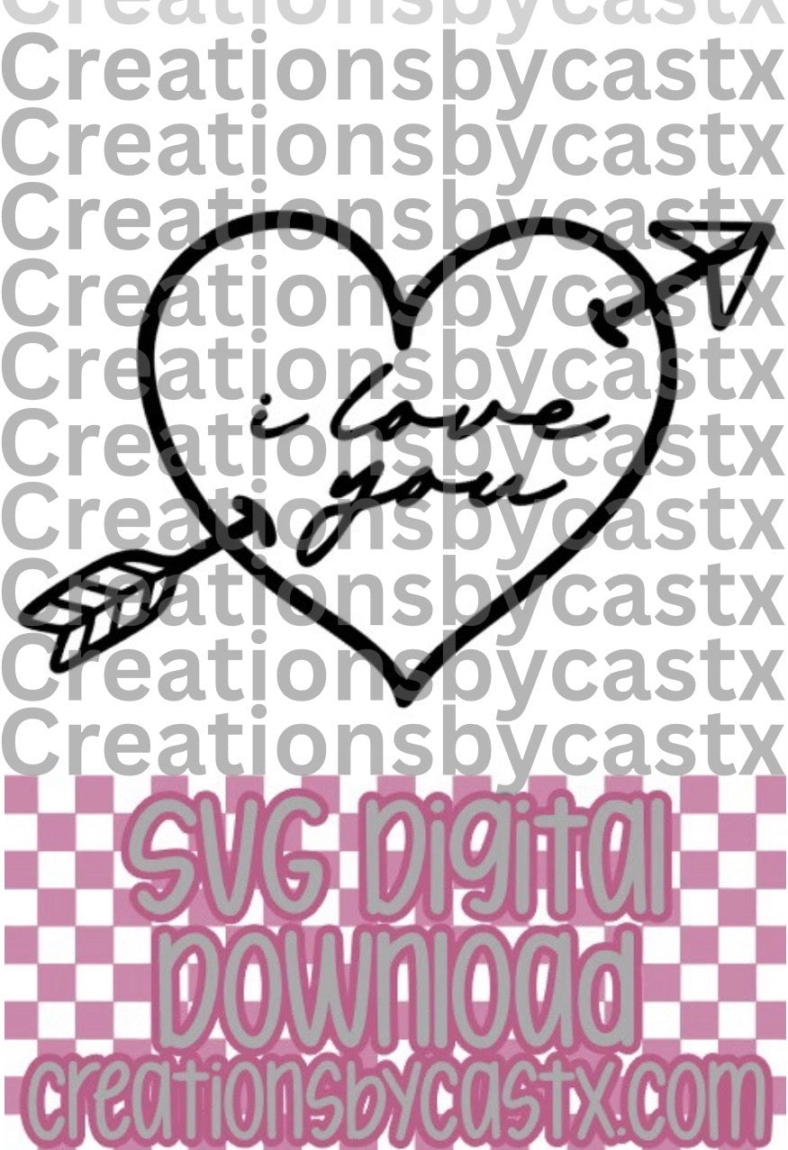 I Love You Heart Arrow SVG