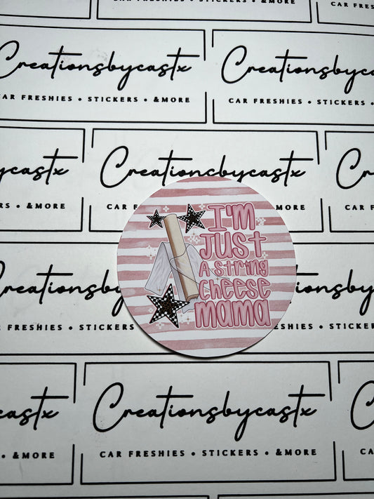 String Cheese Mama Round Cardstock Individual
