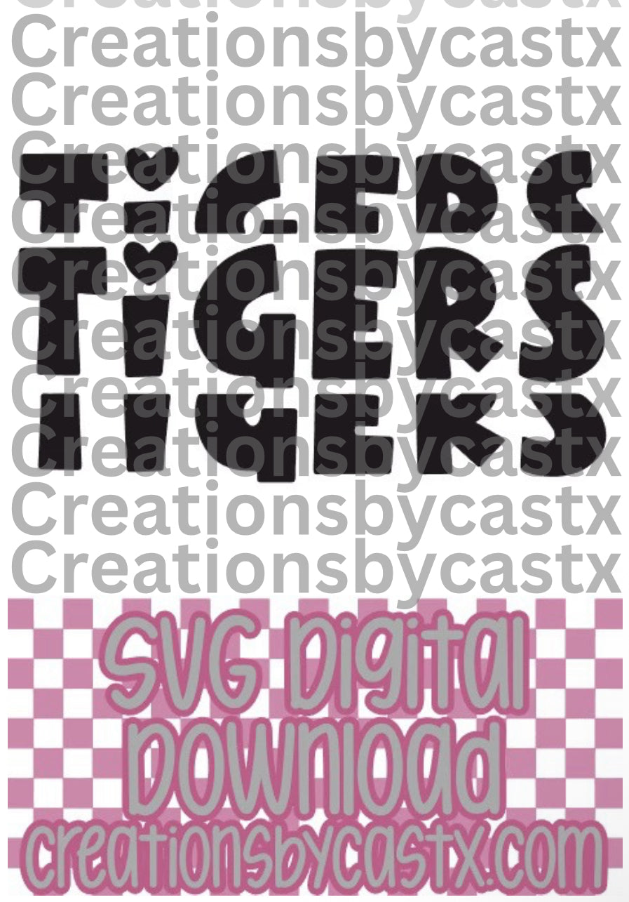 Tigers X 3 SVG