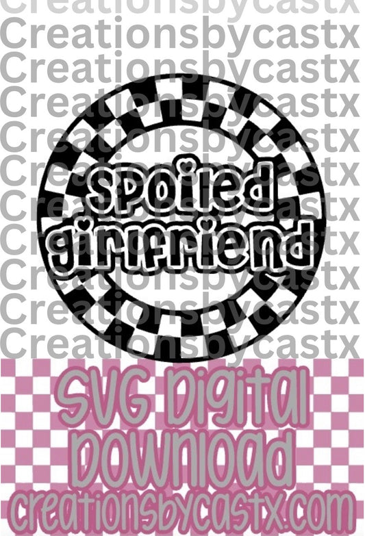 Spoiled Girlfriend Checkered Circle SVG