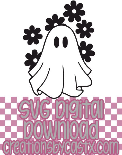 Ghost w/Flowers SVG