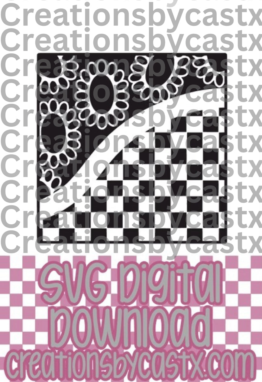 Checkered Concho Square SVG