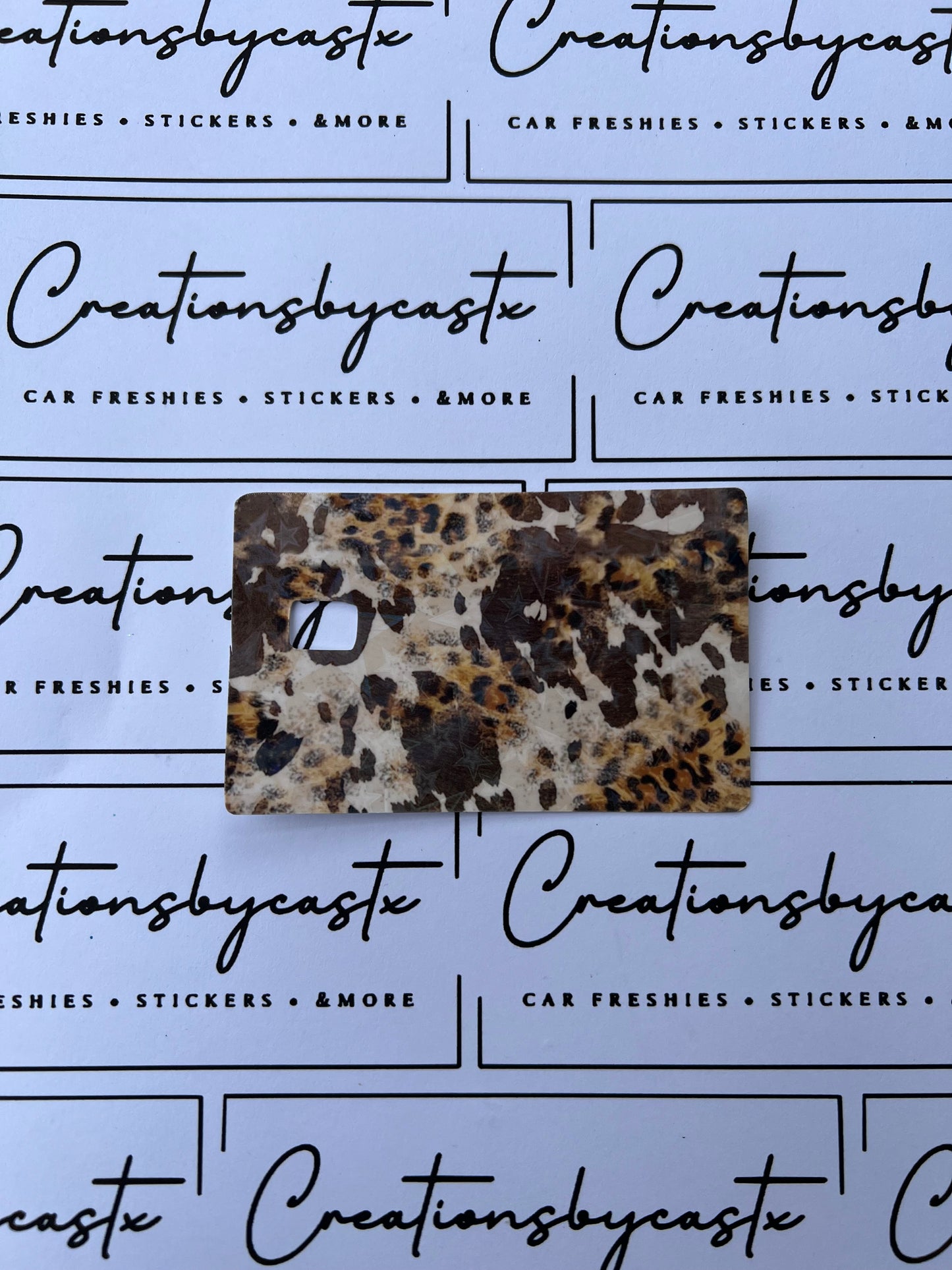 Cow Print Leopard Card Skin