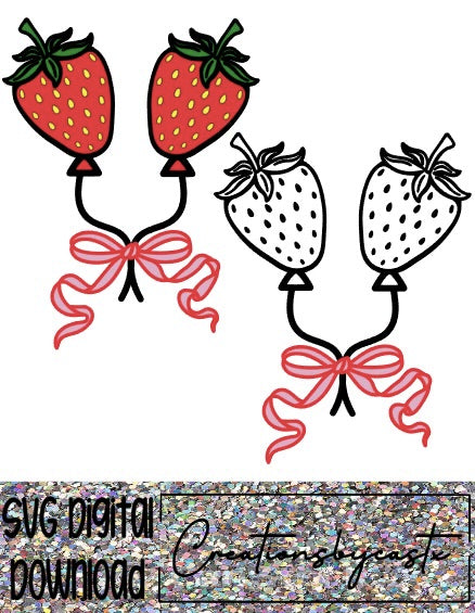 Strawberry Balloon SVG