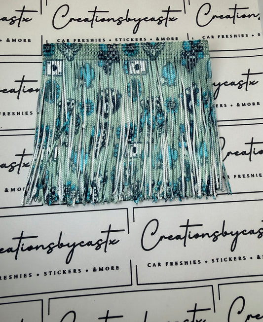 Gray Concho Printed Fringe