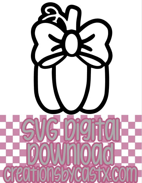 Tall Pumpkin w Bow SVG