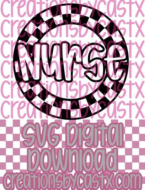 Nurse Checkered Circle SVG