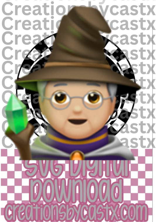 HP Cartoon Face Checkered Circle SVG