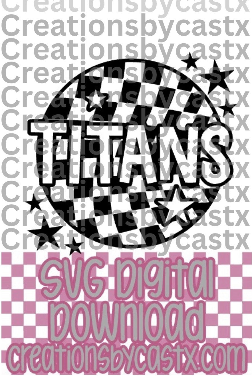 Titans Checkered Round SVG
