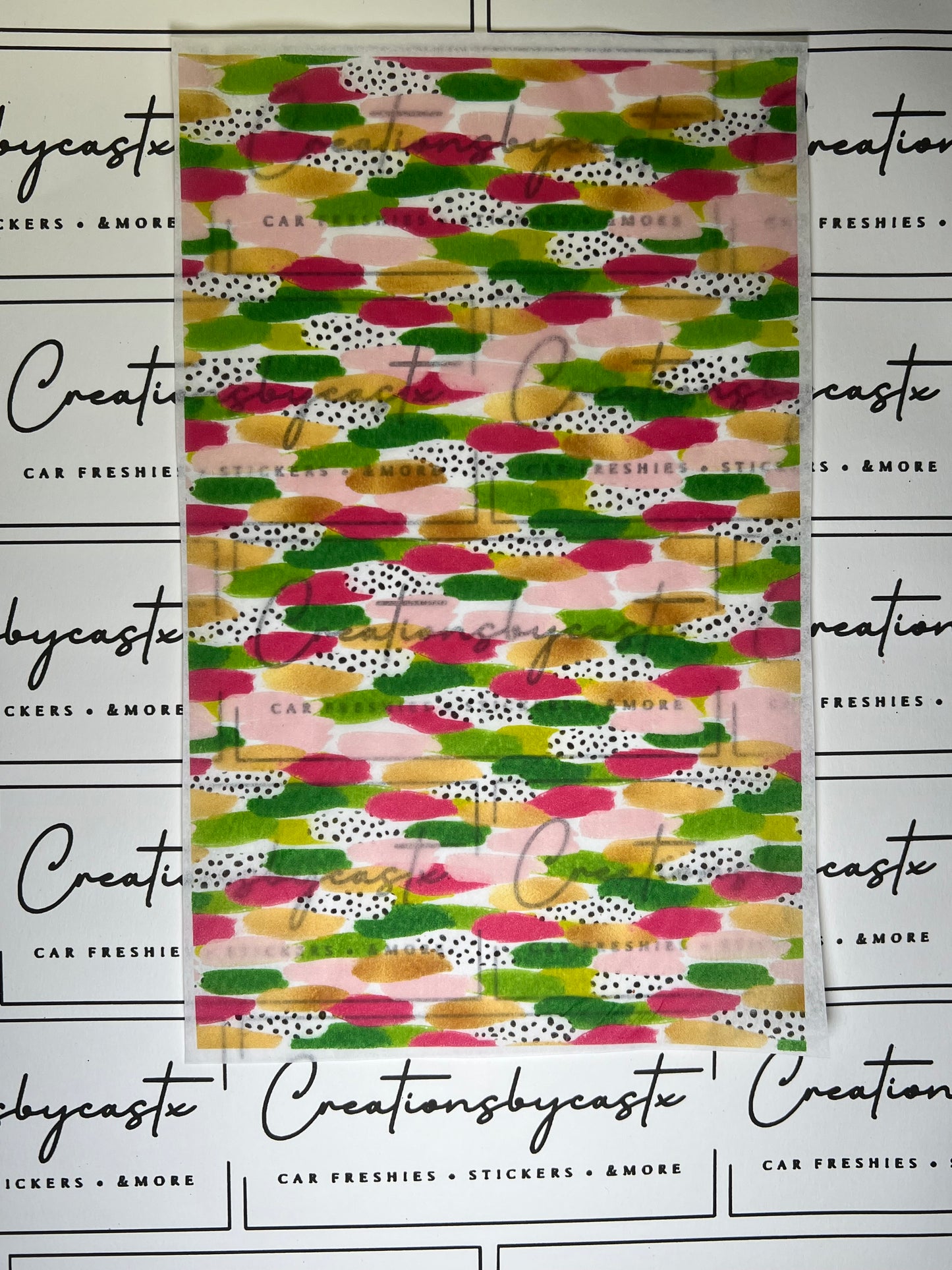 Pink & Green Brushstroke Tissue Paper