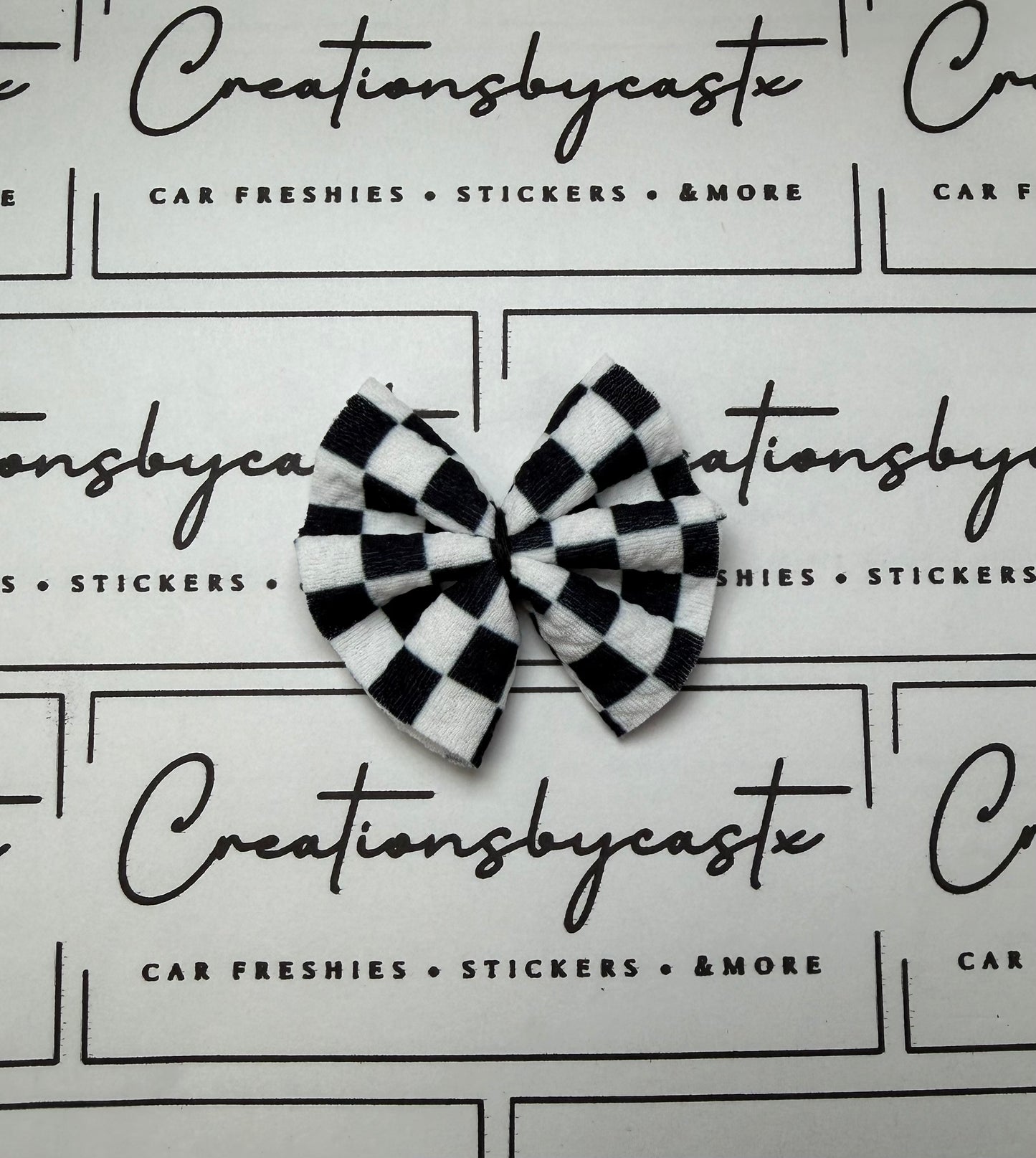 B&W Checker Freshie Bow