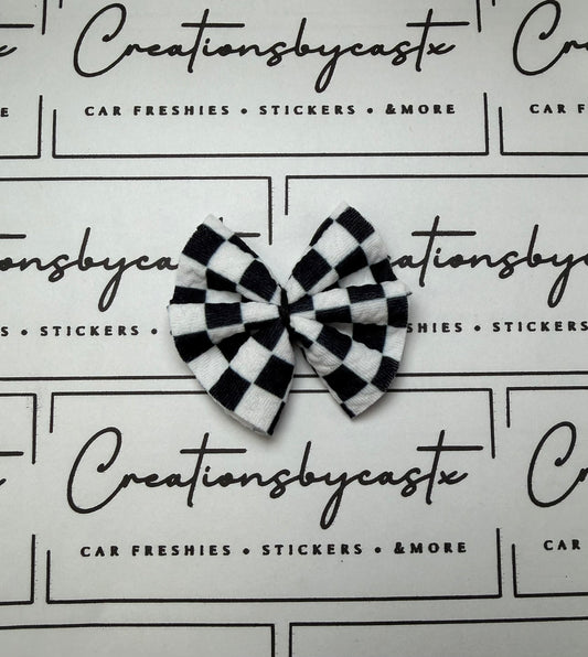 B&W Checker Freshie Bow