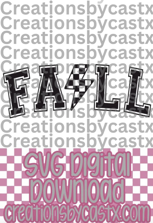 Fall Checkered Bolt SVG - Charlie's Choice