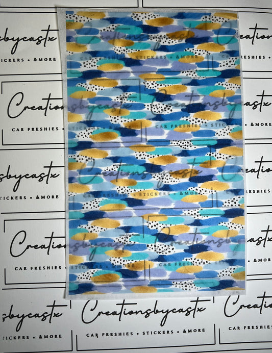 Blue & Gold Brushstroke Tissue Paper