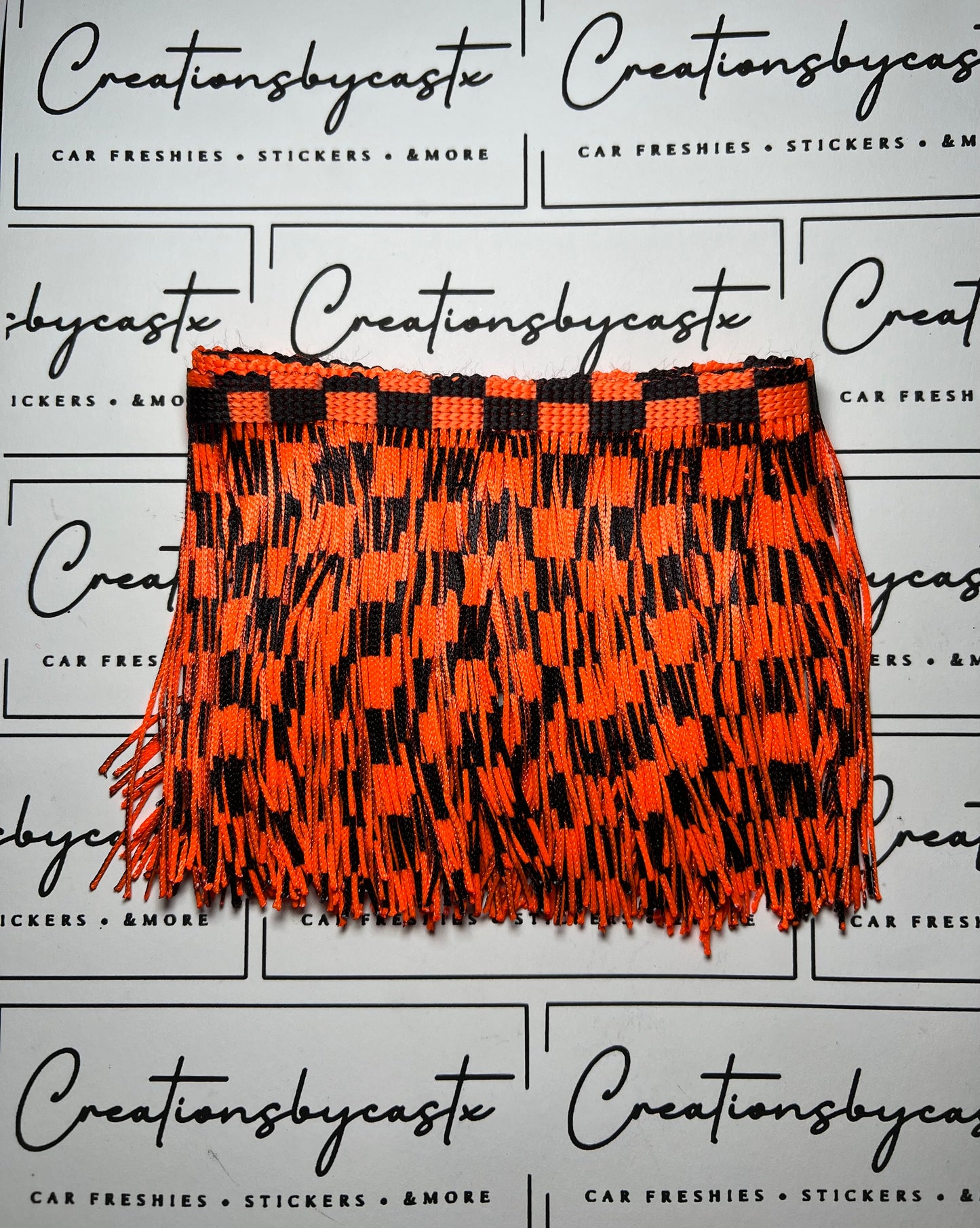 Orange and Black Checkered Fringe