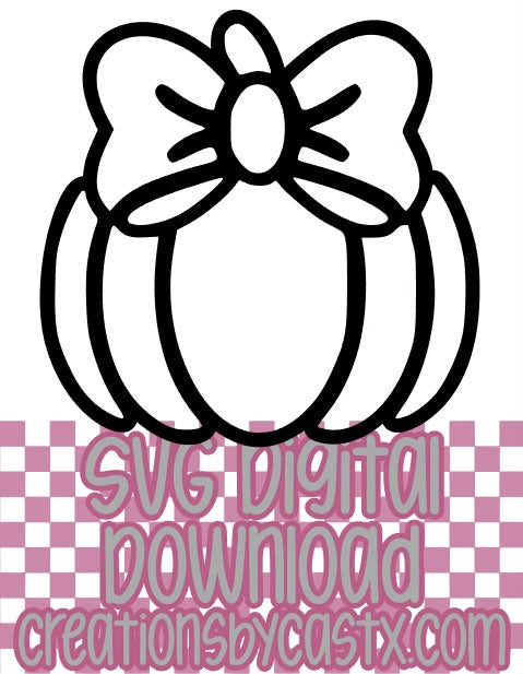 Short Pumpkin w Bow SVG
