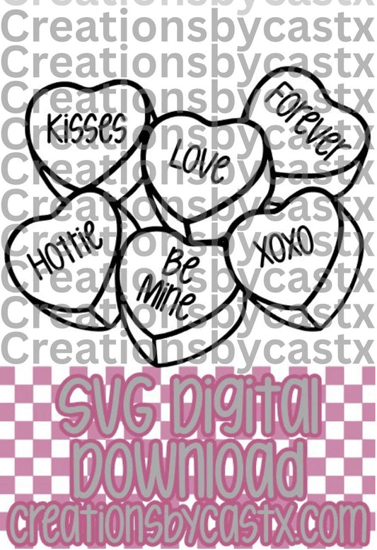 Valentines Conversation Hearts SVG
