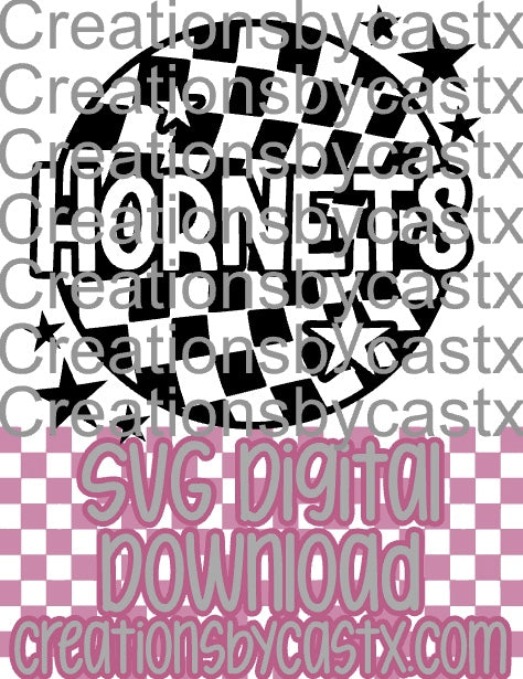Hornets Checkered Round SVG