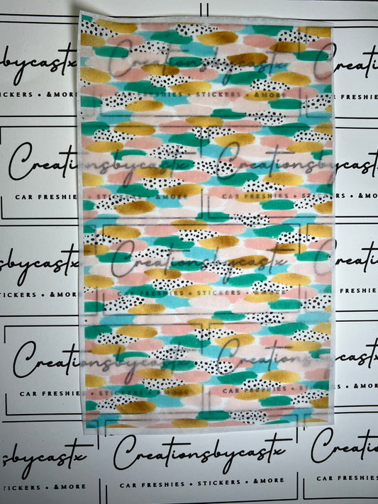 Teal Aqua & Pink Brushstroke Tissue Paper