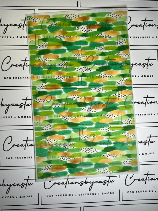 Green& Gold Brushstroke Tissue Paper